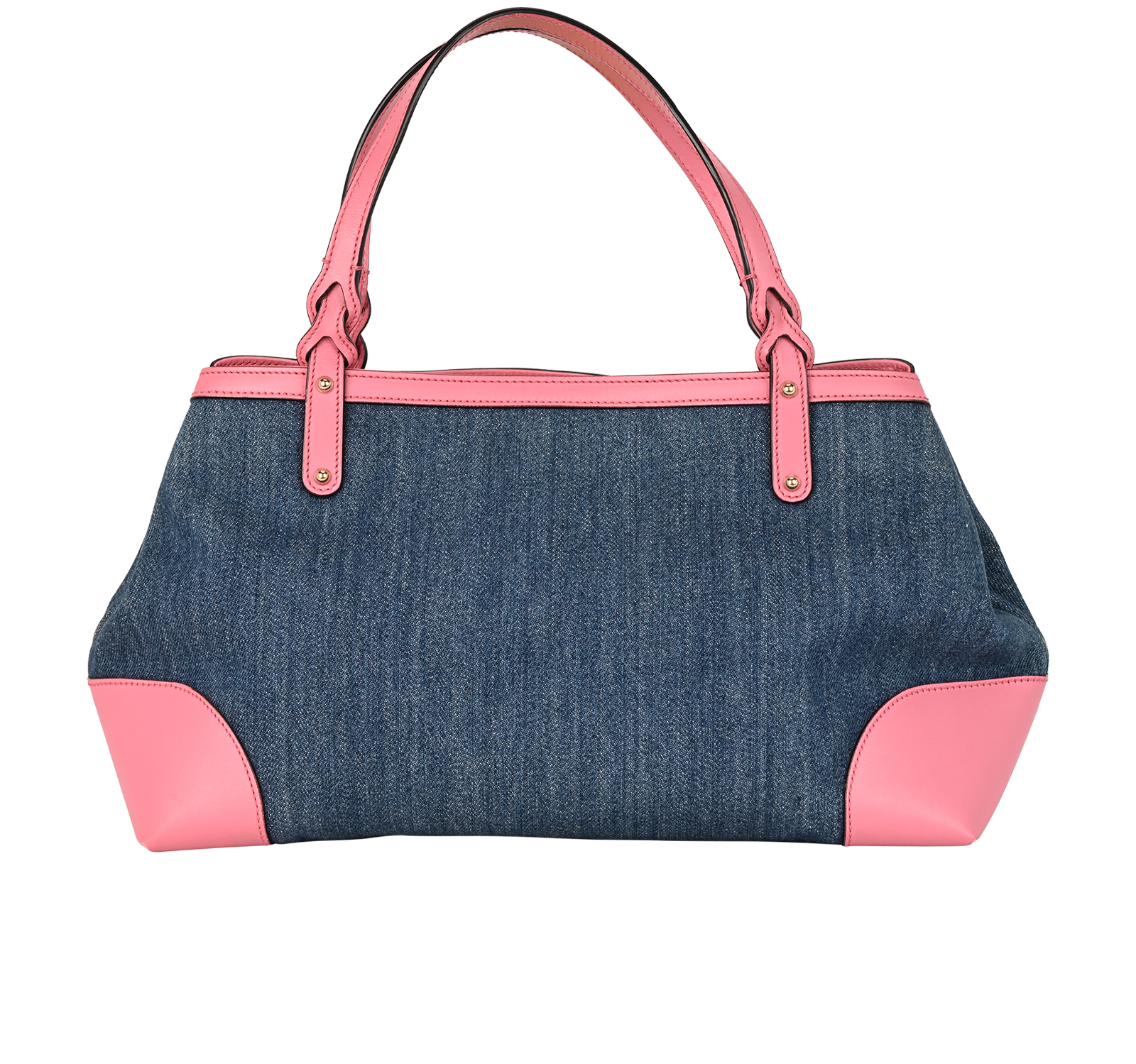 Denim Craft Tote Bag, &pound;495, Handbags, Blue/Pink, Canvas/Leather, Back view